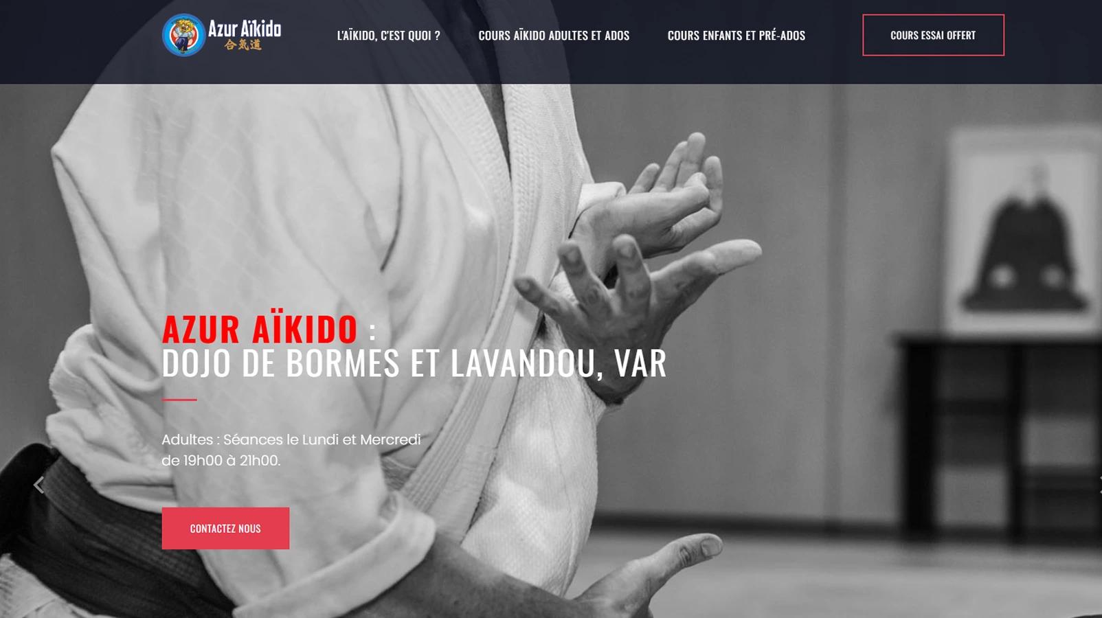 Azur Aikido - Site vitrine pour club d'aïkido