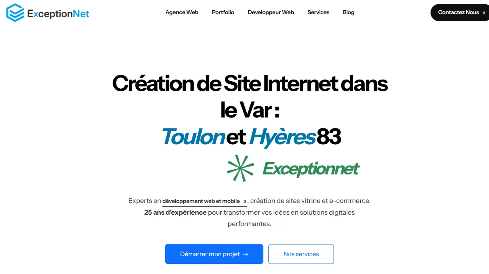 ExceptionNet - Site vitrine en Next.js